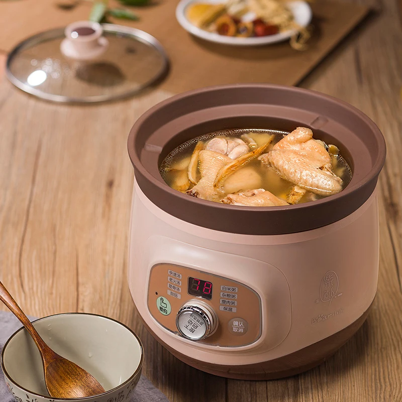 

Bear electric stew pot home automatic stew cup porridge soup purple clay pot porridge artifact ceramic 1-2-3 people
