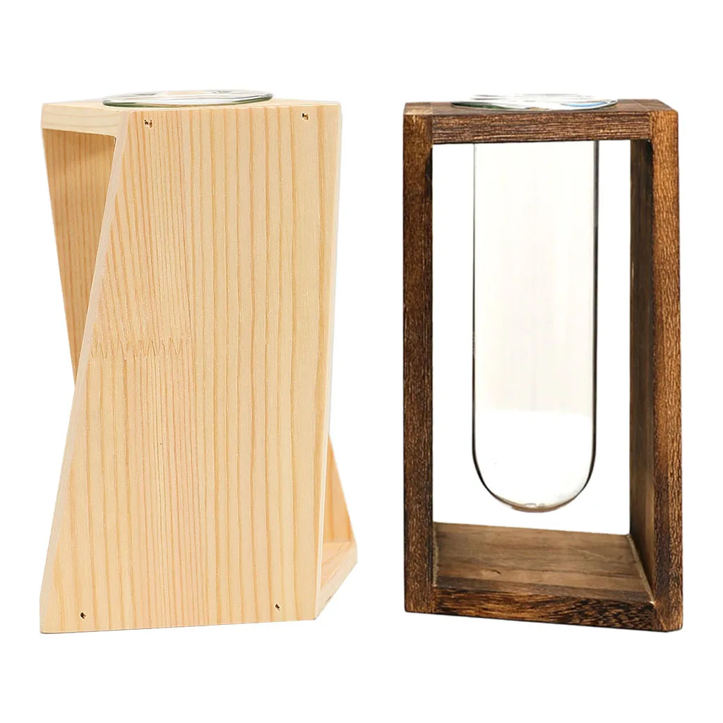 Деревянный стенд гидропоники ваза с пробиркой стойки рабочего украшения для