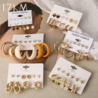 17KM модные изысканные жемчужные металлические Фотоэлементы геометрические круглые висячие серьги акриловый набор серег ювелирные изделия