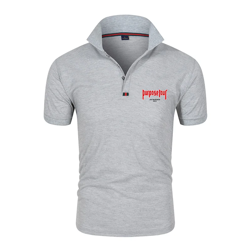

T-shirt Polo new style appears on the market spring and summer solid color printing men's short sleeve top popular fashion shirt