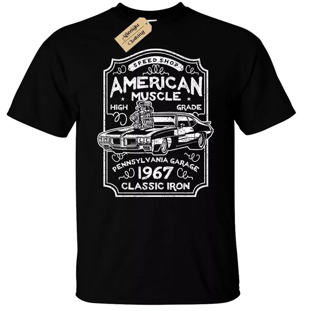

American muscle shirt men usa car garage speed shop