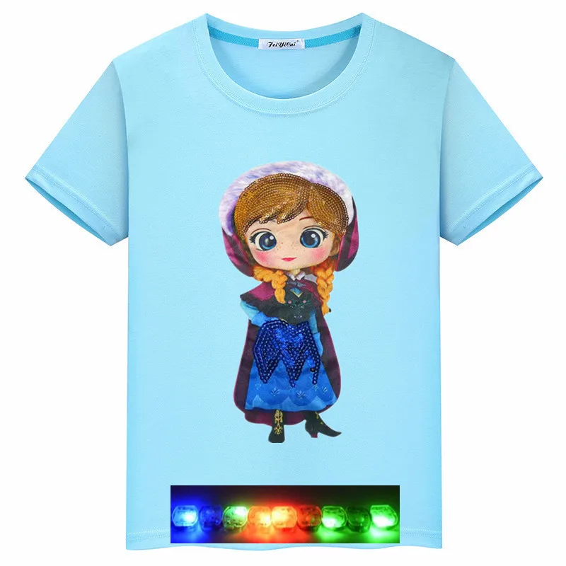 Детская одежда мультяшная серия ледяной снег принцесса может осветить маленькую