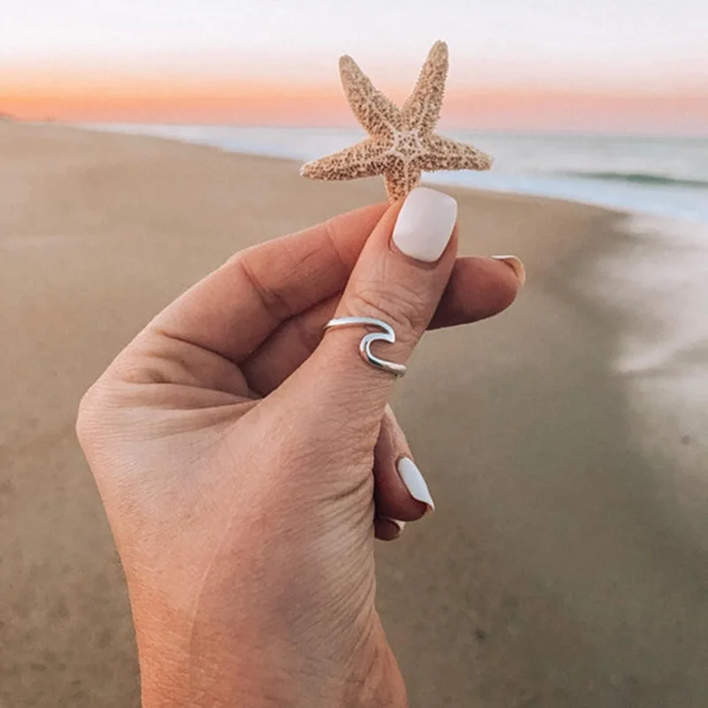 Женское кольцо цвета розового золота с морской волной|Кольца| |