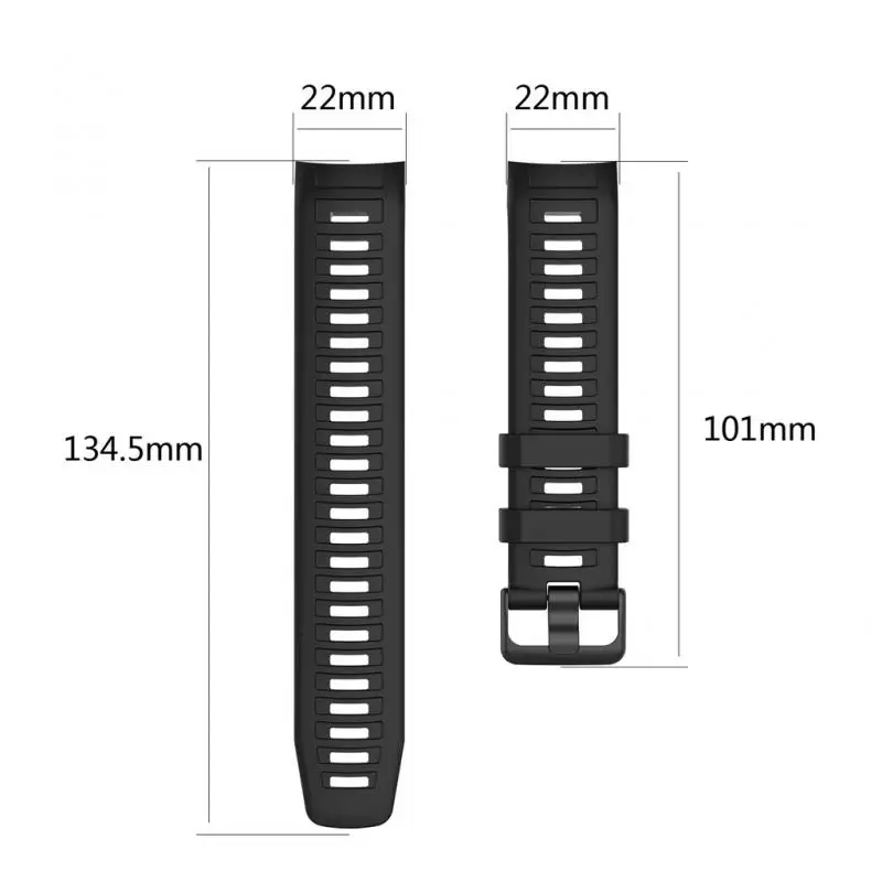 

Breathable Silicone Watch band For Garmin Instinct Smart Watch 22mm Strap Black Steel Buckle Replacement Watch Strap Wristband