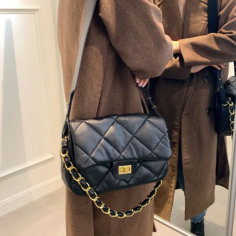

Fashion Women Pu Leather Chain Handbags Shoulder Bags Designer Ladies Small Crossbody Bags for Women Casual Tote Messenger Bag
