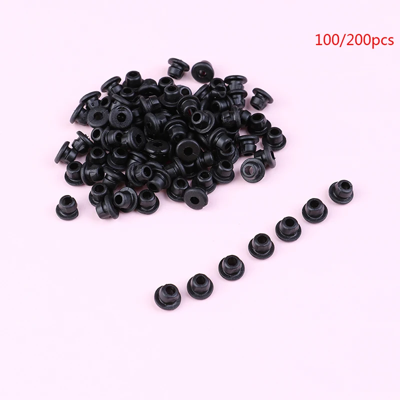 

100/200 pcs Black Rubber Grommets Nipples For Tattoo Machine Needles Armature Bar Supply