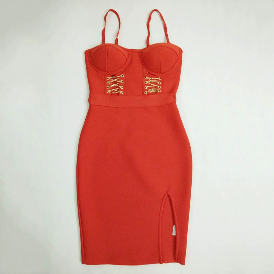 Женское вечернее платье без рукавов Красное Облегающее Платье-спагетти с