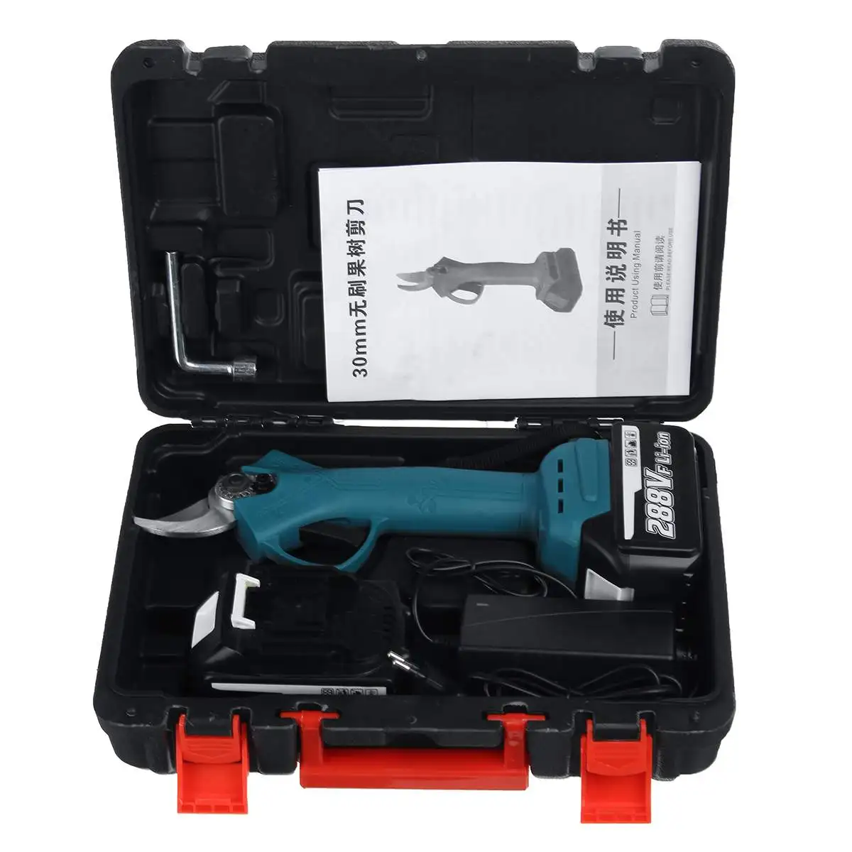 

288V 800W Wireless Electric Rechargeable Scissors Pruning Shears Tree Garden Tool Branches Pruning Tools With 2 Li-ion Battery