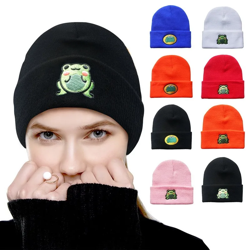 

2021 Frog Hat Beanies Bonnet Hats for Women Men Beanie Chapeau Femme Cap Gorras Para Mujer Hip Hop Caps Gorro Gorros De Lana