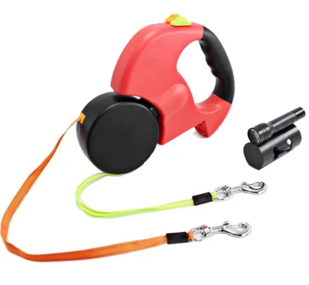 

2 Dogs Leash Leads Retractable Pet Dog Double Lead Leash Dual Dog 50 Pounds Pet Dog 360 Degree Rotation With Reflective Ribbons