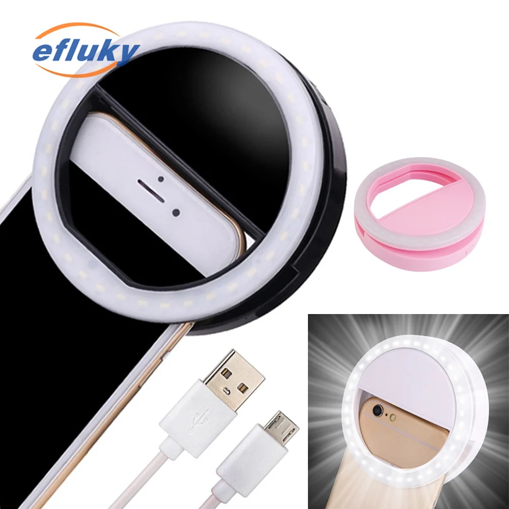 Светодиодный кольцевой светильник USB для зарядки мобильный телефон объектив