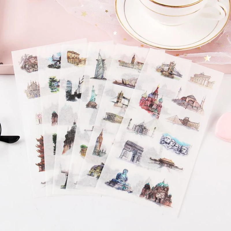 6 листов/упаковка свежие милые животные растения бумажные наклейки украшение