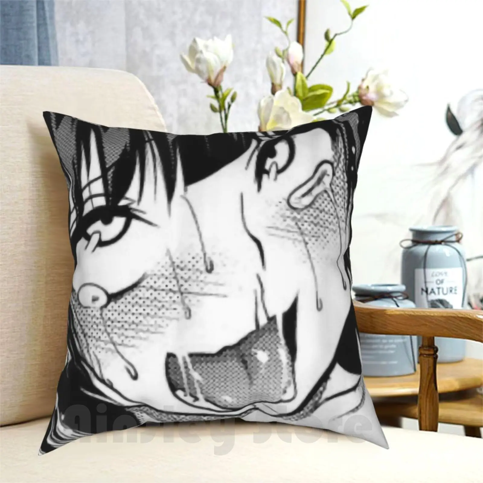 Чехол с рисунком девушки языка подушки домашняя мягкая подушка принтом Аниме