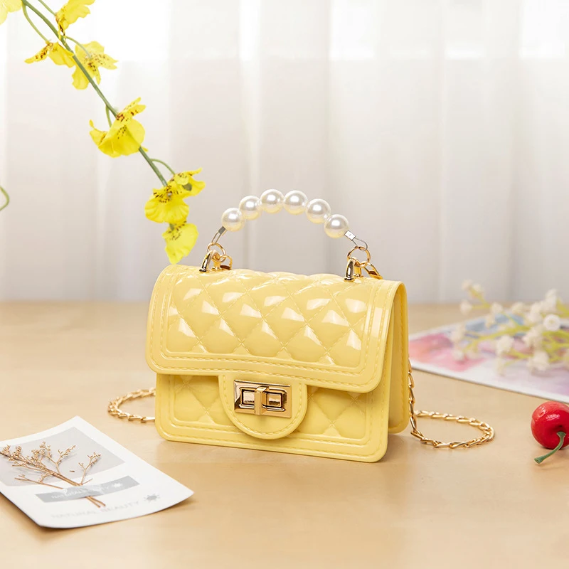 2021 Single Shoulder Bag Lock Handbag Kids Mini Pearl Chain Bags Ladies Purses And Handbags For Women Crossbody Bag Little Girl