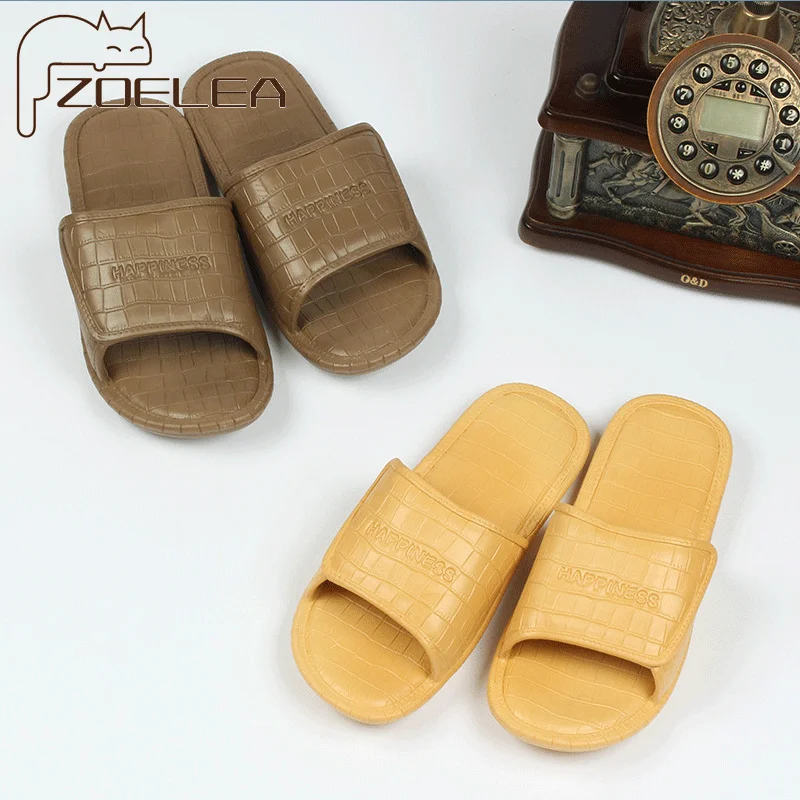 

Home Couple Slippers Summer Thick Platform EVA Anti-Slip Indoor Bathroom Slides Men Women Quick-Drying Beach Slipper Shoes 2021