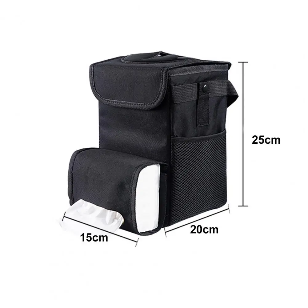 

50% Hot Sales Trash Can Collapsible Wear Resistant Oxford Cloth Garbage Storage Pocket with Tissue Box for Car