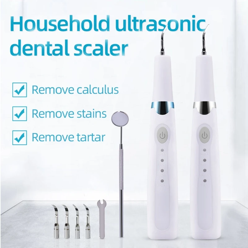 

UltraSonic Dental Calculus Plaque Remover Tool Kit Tooth Tartar Scraper Remover with 3 Replaceble Cleaning Heads 3 Clean Modes