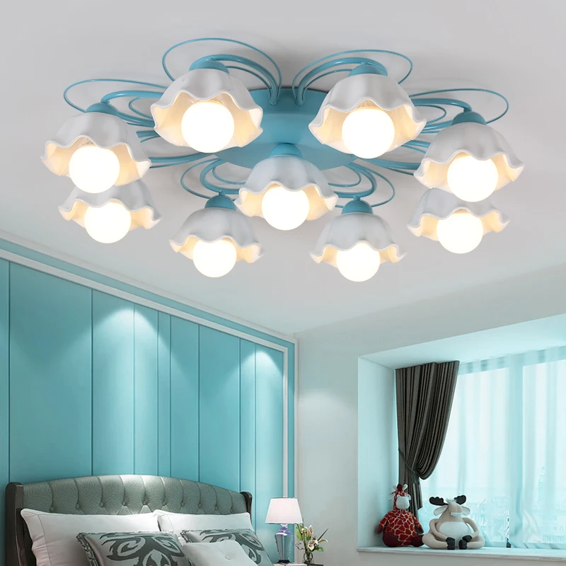 Средиземноморский светодиодный потолочный светильник свадебные цветочные