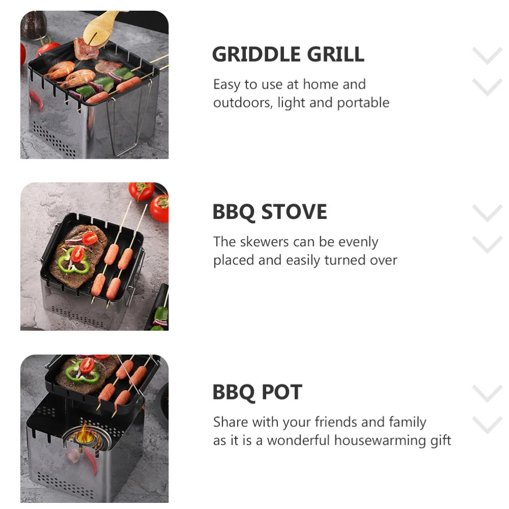 

1 Set Stainless Steel Alcohol BBQ Stoves Outdoor BBQ Grill Kit (Assorted Color)