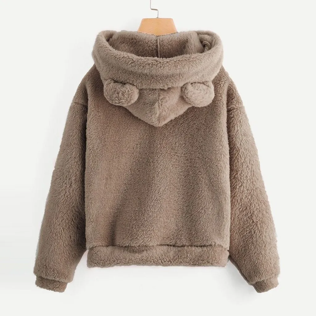 Женская Толстовка Sudaderas флисовая толстовка с длинным рукавом теплая капюшоном в