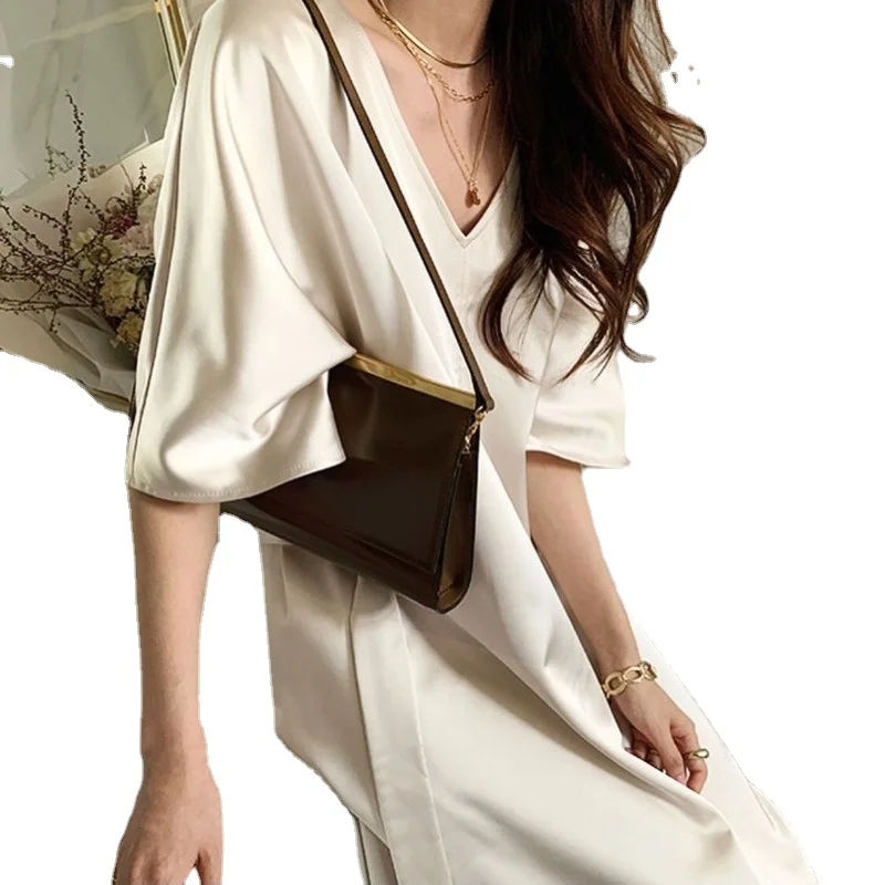 Женское однотонное платье Вечерние завышенной талией элегантное праздничное