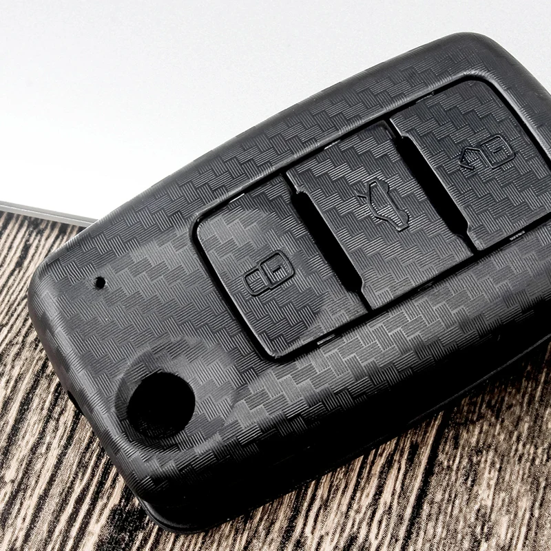 Чехол для автомобильного ключа из углеродного волокна чехол VW POLO Tiguan Bora Jetta Golf Passat