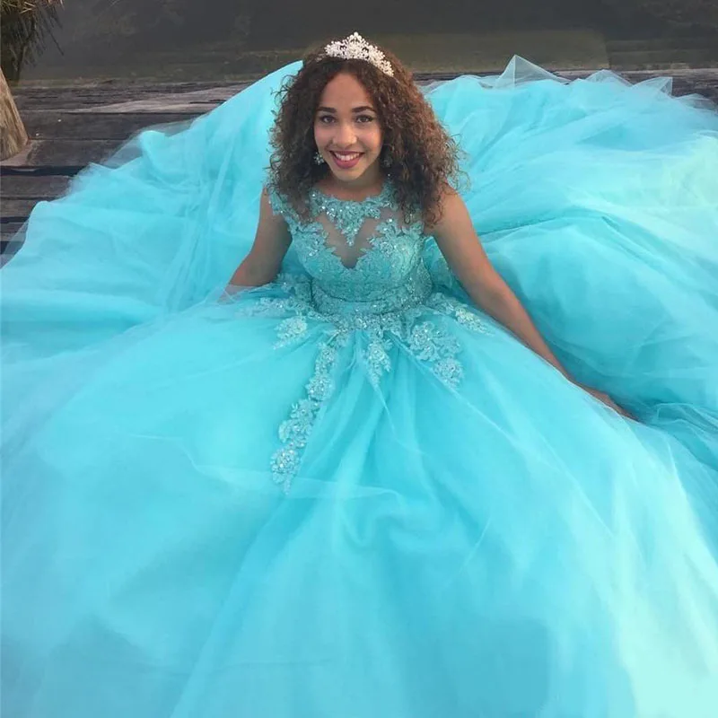 

2022 Saudi Africa Quinceanera Dress Princess Puffy Sheer Ball Gown Sweet 16 Ages Long Girls Prom Party Pageant Gown Plus Size Cu