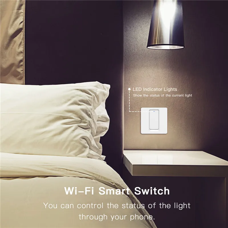 Умный кнопочный переключатель Wi-Fi нейтральный провод и под напряжением