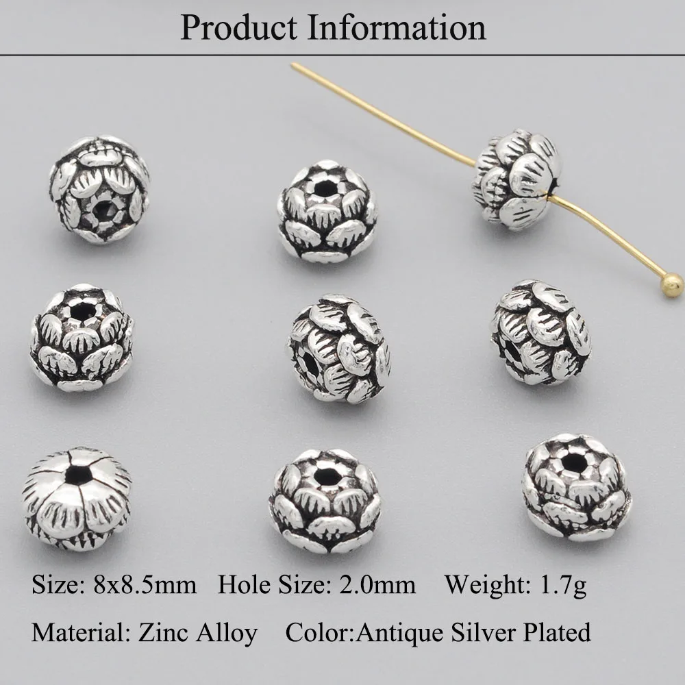 15pcs/lot Lotus Yoga DIY Jewelry Spacer Beads Wholesale Bracelet Making Helemet Crown Night Owl Tiger Head Factory Price Leopard | Украшения