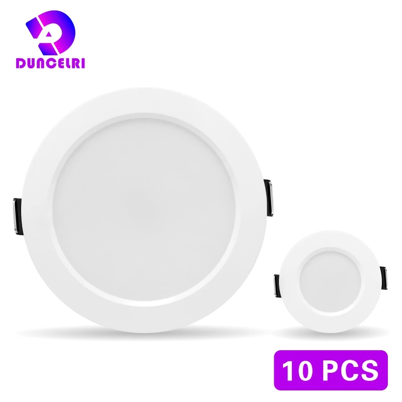 

10pcs/lot 3W 5W 7W 9W 12W 15W Led Downlight 220V Recessed Ceiling Light 3/4/5 inch Round Led Panel Down Light Spotlight Lighting
