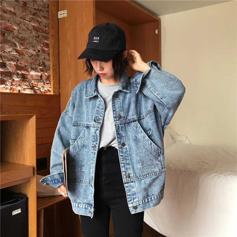 Женская джинсовая куртка простой винтажный кардиган из денима весна 2020 | одежда