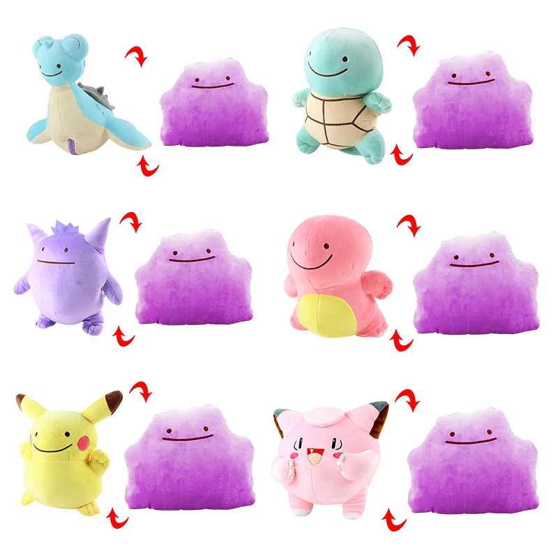 30 см Ditto переносная плюшевая игрушка чармандер, Сквиртл Bulbasaur Lapras Snorlax Gengar Poliwag clefey мягкие подушки для куклы