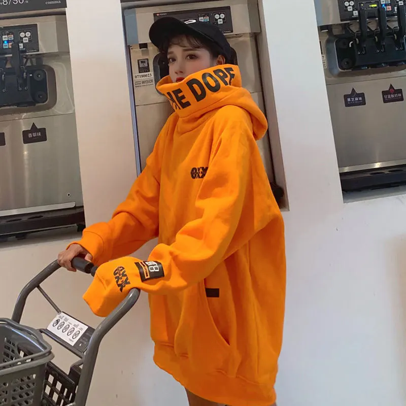 Женская толстовка с капюшоном в стиле Харадзюку утепленная бархатная пуловеры