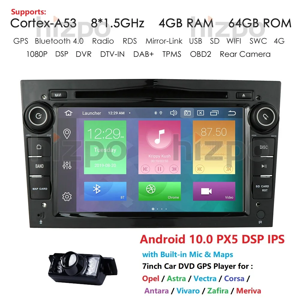 Octa Core IPS DSP 2 Din Android 10 автомобильный DVD плеер для Opel Vectra C Zafira B Corsa D Astra H G J Meriva Vivaro GPS