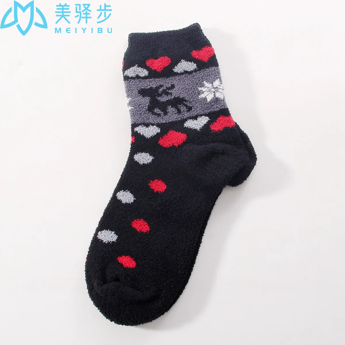 12 Pairs Per Set Winter New Thickened Coral Velvet Female Socks Elk Christmas Socks Warm Lovely Socks for Christmas