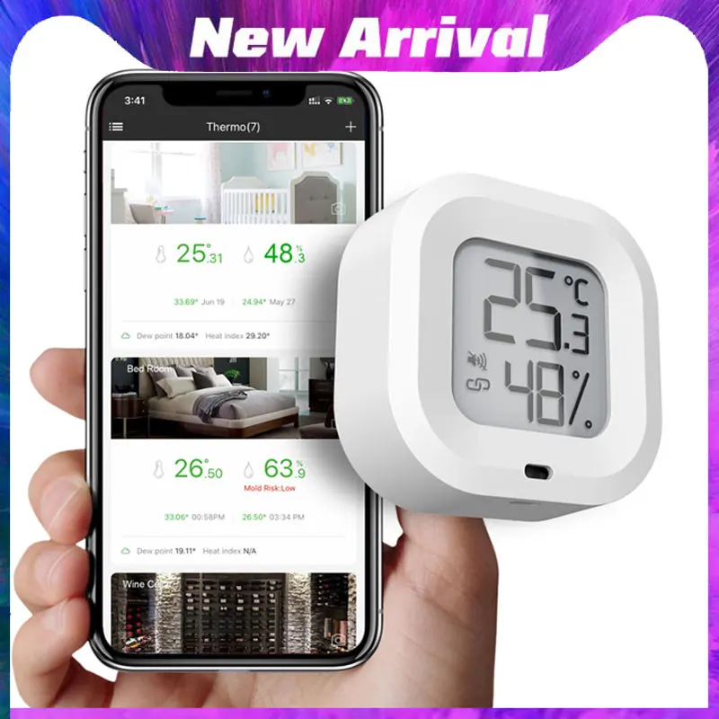 

WiFi Wireless Thermometer Hygrometer Smart Home Mini Bluetooth 5.0 Humidity Temperature Sensor SENSOR BLUE APP Humidity Sensor