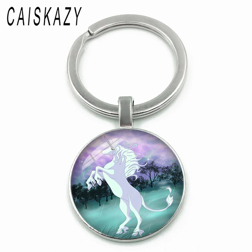 Красивая бабочка фея с единорогом стекло кабошон брелок Белый Единорог Лошадь