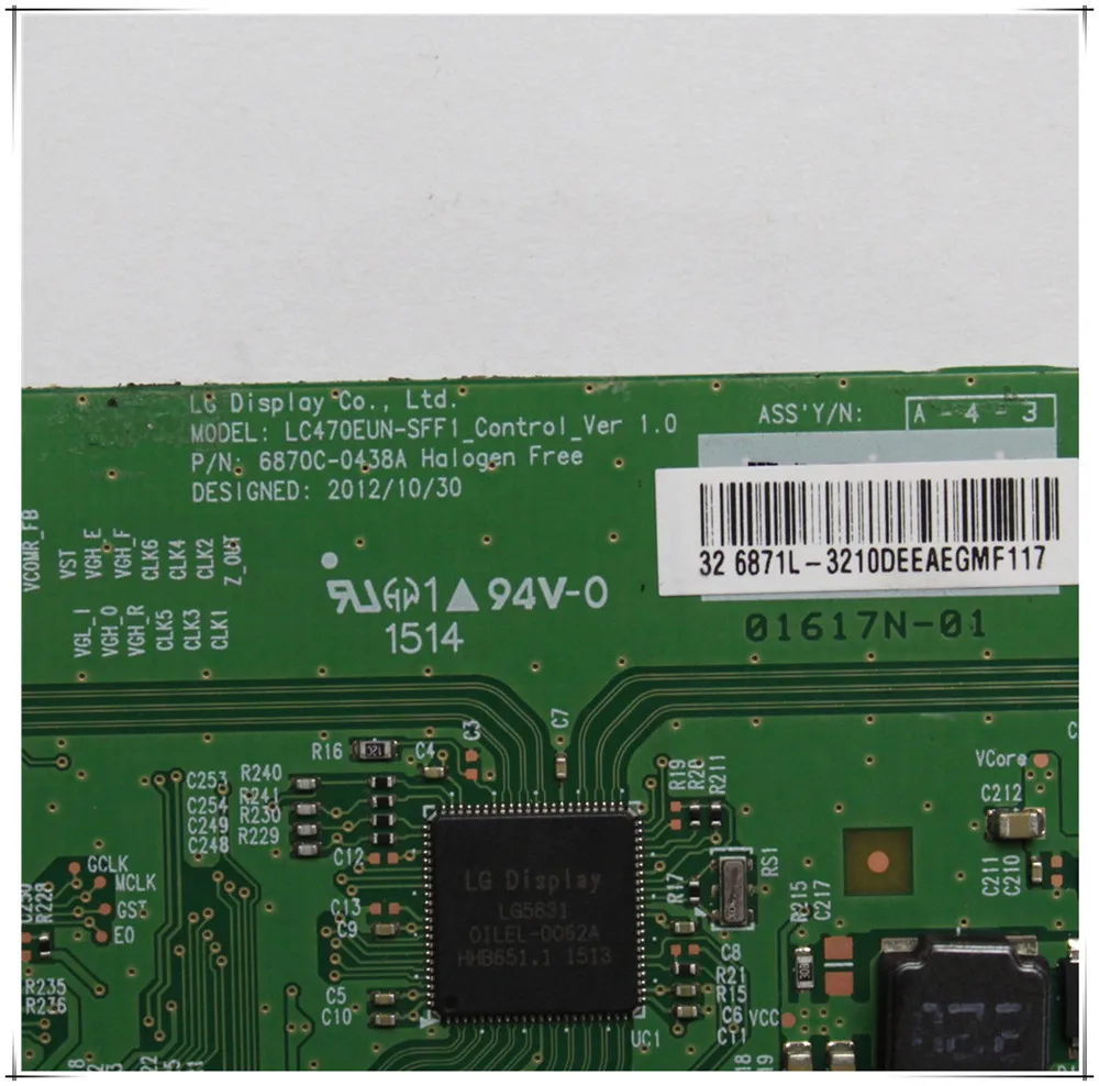 6870C 0438A LC470EUN SFF1_Control_Ver 1 0 T CON плата для LG TV.... И т. Д. Сменная tcon Бесплатная