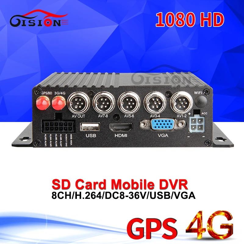 Онлайн SD карта 8 каналов 4G GPS шина видеорегистратор автомобильный Мобильный Dvr 256G