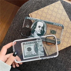 dollar banknote transparent phone case for iphone11pro max fitted cover soft tpu silicone for iphone 7 8plus r x xs max fundas free global shipping