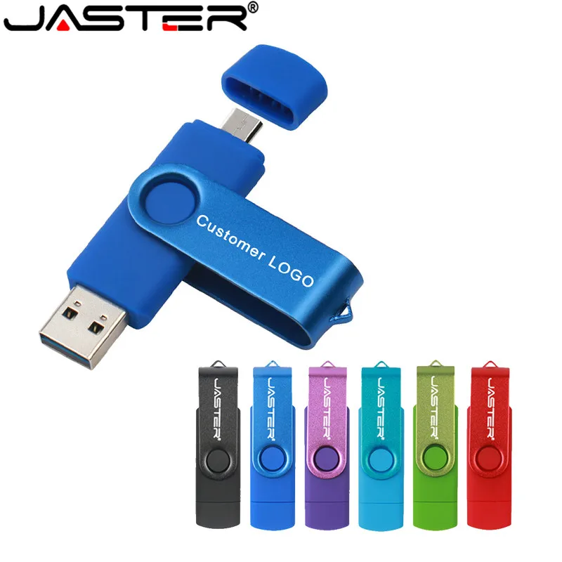 

JASTER usb flash drives OTG pen drive 32gb pendrive personalized usb stick 128gb 8gb 16gb 64gb for smartphone metal custom logo