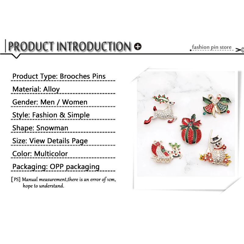 Новая модная Рождественская Брошь Стразы эмалевые Броши с колокольчиком Санта