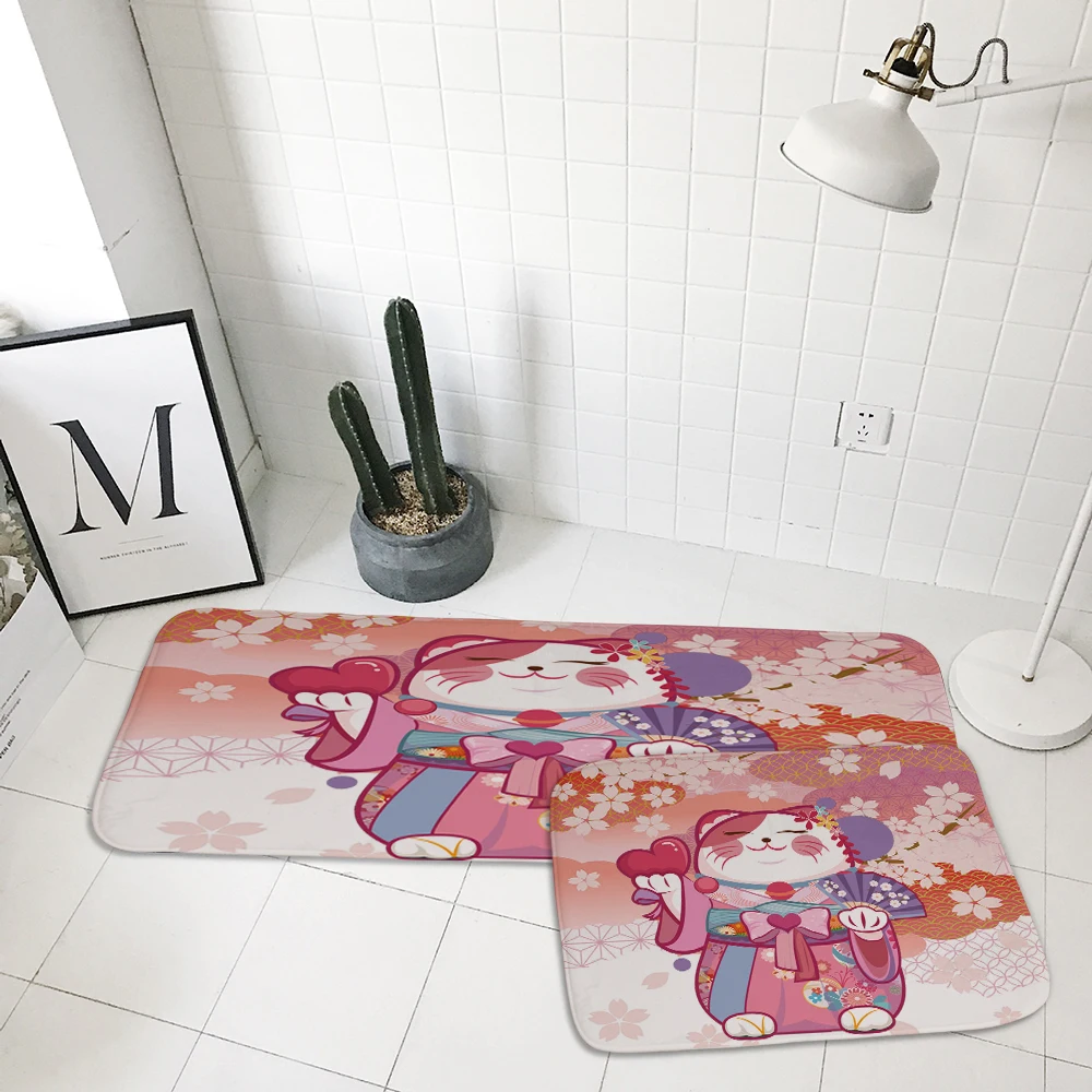 Silstar Tex с изображением из мультфильма Lucky Cat напольный коврик Забавный впитывающий
