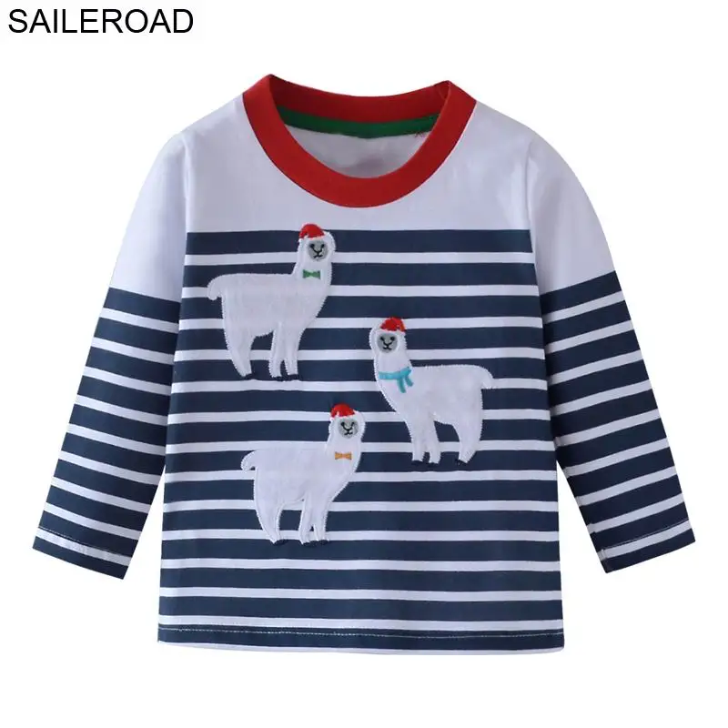 SAILEROAD 2-7Year Дети Дети Одежда с длинным рукавом Осень года Мультфильм Cat Девушки Топы Тис Одежда для девочек Топы с длинным рукавом - Цвет: 5508 same picture