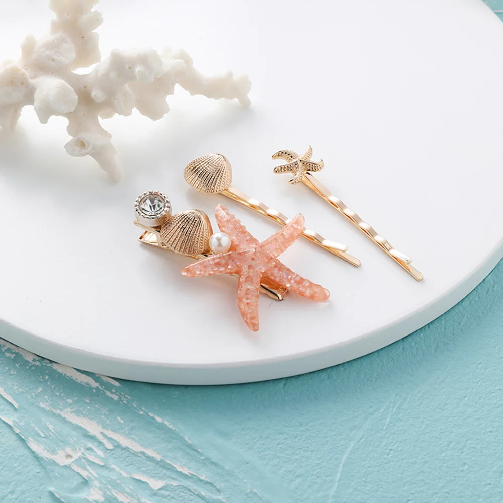 Заколки для волос с жемчужинами заколки в форме морской звезды аксессуары женщин
