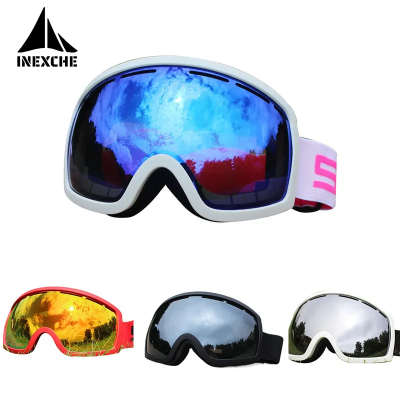 

Winter Ski Goggles Double Layers Lens Anti-fog UV400 Snow Motocross Glasses Skiing Men Women Snow Goggles For Snowmobile