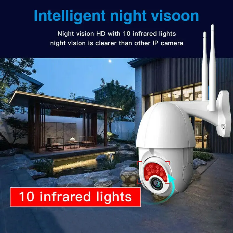 1080P PTZ Wifi IP Camera Outdoor 5X Digital Zoom AI Human Detect Wireless H.265 P2P ONVIF Audio 2MP Security CCTV | Безопасность и