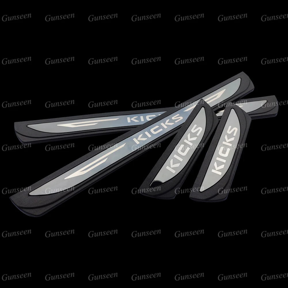 

For Nissan Kicks Car Accessories Door Sill Protector Scuff Plate Pedal Cover Auto Styling Sticker Decoration 2016 2020 2021 2019