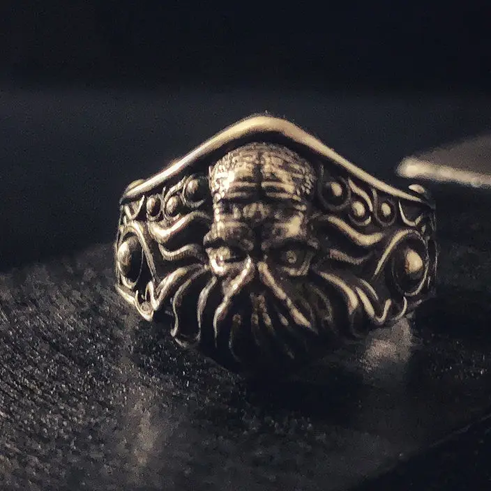 

Кольцо Cthullu, искусственное серебряное кольцо мечты, открытое регулируемое кольцо, темный волшебный миф, безделушка