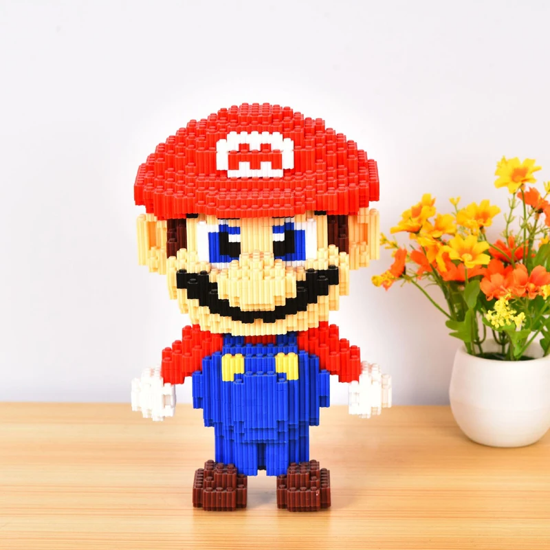 4500 шт. видеоигры Super Mario большой красный рисунок 3D модель мини конструкторных